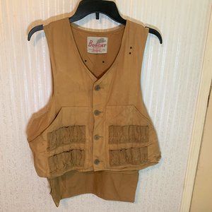 MENS - Vintage 1960s collectible BOBCAT Brand Canvas Hunting Vest, khaki 44 048
